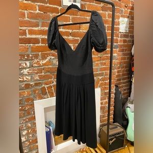 Vintage Prada sweetheart neckline midi Evening dress, Size 46, Black